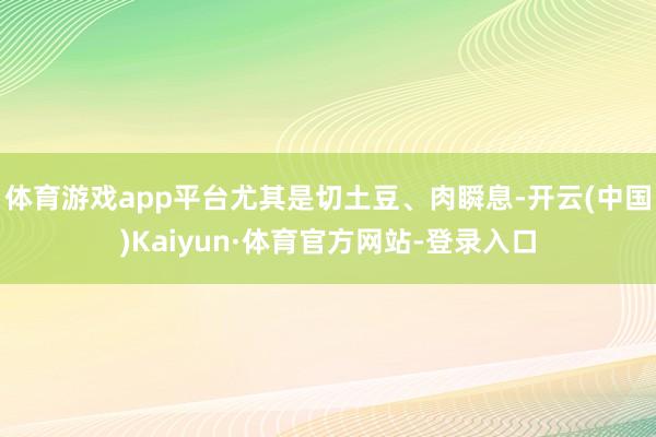 体育游戏app平台尤其是切土豆、肉瞬息-开云(中国)Kaiyun·体育官方网站-登录入口