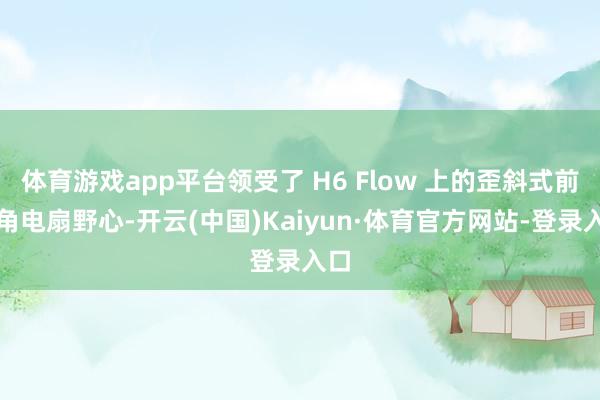 体育游戏app平台领受了 H6 Flow 上的歪斜式前右角电扇野心-开云(中国)Kaiyun·体育官方网站-登录入口