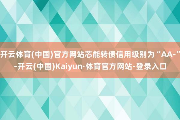 开云体育(中国)官方网站芯能转债信用级别为“AA-”-开云(中国)Kaiyun·体育官方网站-登录入口