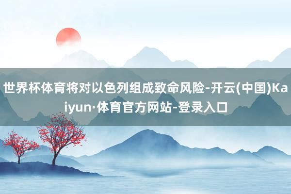 世界杯体育将对以色列组成致命风险-开云(中国)Kaiyun·体育官方网站-登录入口