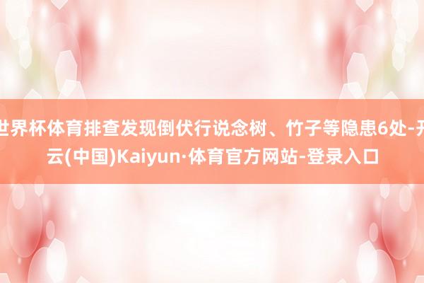 世界杯体育排查发现倒伏行说念树、竹子等隐患6处-开云(中国)Kaiyun·体育官方网站-登录入口